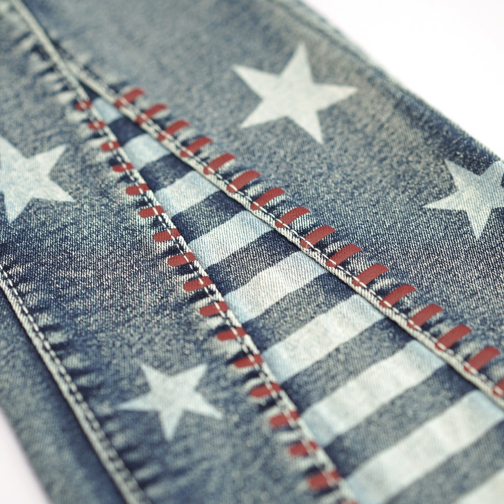 Vintage Star Pattern Jeans Forbidden Platform - Temu