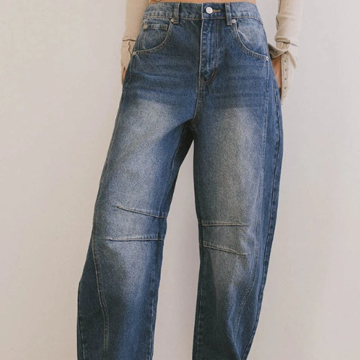 Cross-border Trend Niche Drape Jeans Summer New Loose Straight Washed Wide-leg Long Pants Spot Delivery