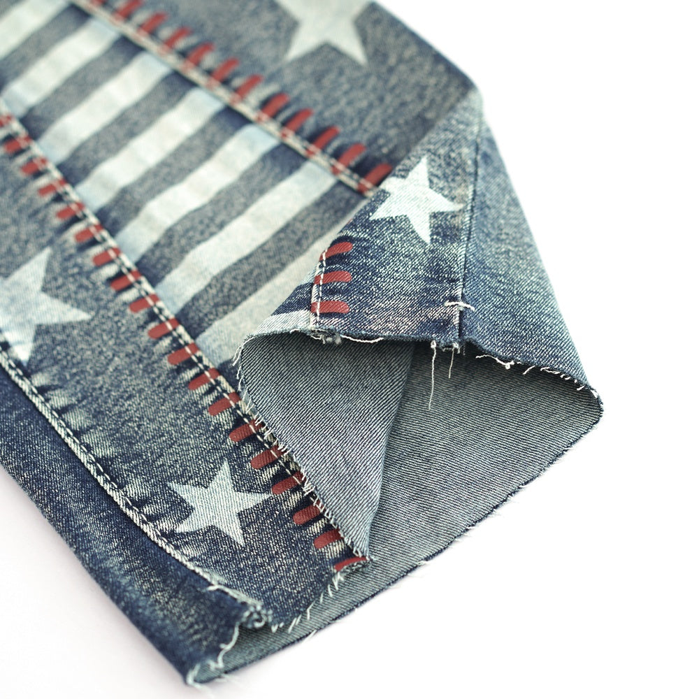 Vintage Star Pattern Jeans Forbidden Platform - Temu