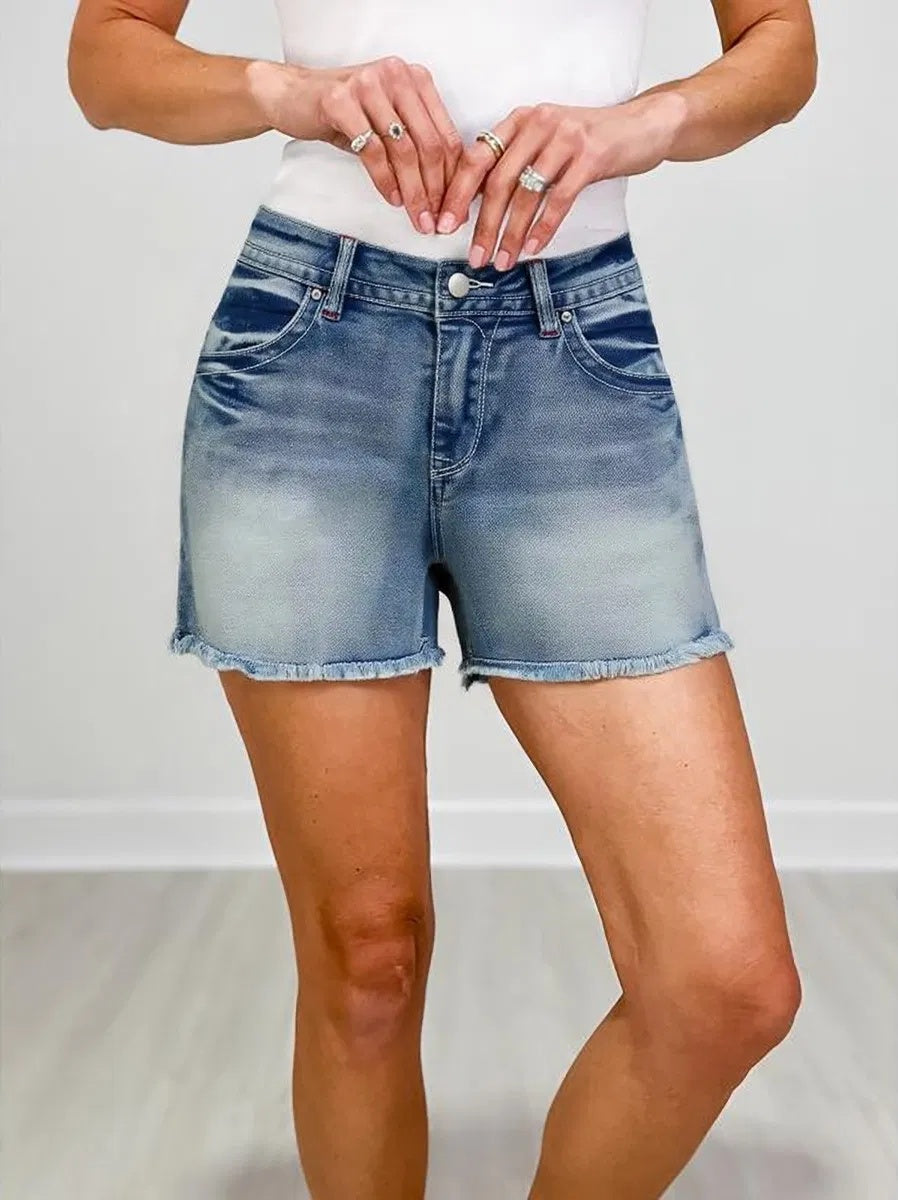 Women's Mid-Rise Relaxed Loose Fit Jeans 3D Wrinkle Whiskering Vintage-Wash Full-Length Denim For All Seasons